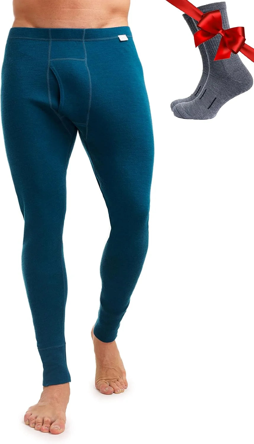 100% Merino Wool Base Layer Mens Pants - Thermal Underwear Long Johns | Lightweight, Midweight, Heavyweight Base Layer, Breathable Leggings, Odor-Resistant Wool, Ideal for Hiking, Skiing, Winter