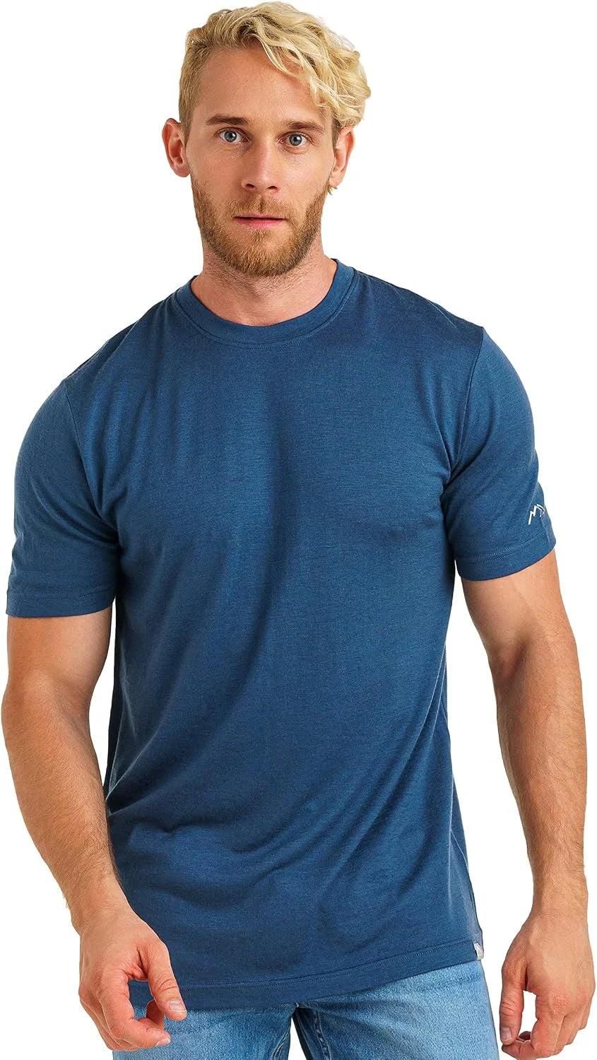 100% Merino Wool T-Shirt Men - Short Sleeve Undershirt Base Layer Top