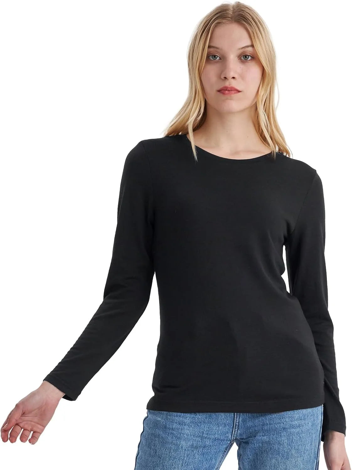 100% Merino Wool Base Layer Women Soft Thermal Long Sleeve Everyday Shirt