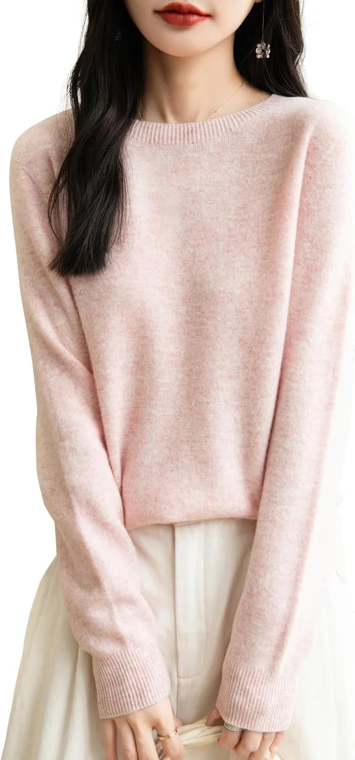 Chanyarn Women's 100% Merino Wool 2025 Fall Winter First-Line Ready to Wear Long Sleeve Seamless Knit Crewneck Sweater