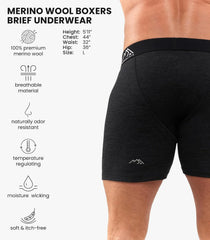 100% Merino Wool Underwear Mens - 1-2 Pack Boxer Briefs for Men 17.5um