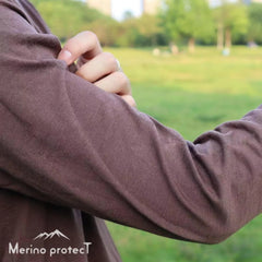100% Merino Wool Base Layer for Men Long Sleeve Crew Neck Thermal Shirt