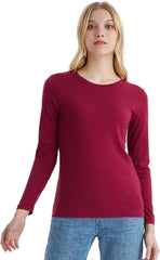 100% Merino Wool Base Layer Women Soft Thermal Long Sleeve Everyday Shirt