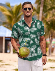 COOFANDY Men's Linen Shirts Short Sleeve Casual Shirts Button Down Shirt for Men Beach Summer Wedding Shirt
