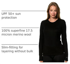 100% Merino Wool Base Layer Women - Thermal Merino Wool Shirt Women