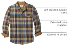 Legendary Whitetails Mens Flannel Long Sleeve Button Down 100% Cotton Shirt