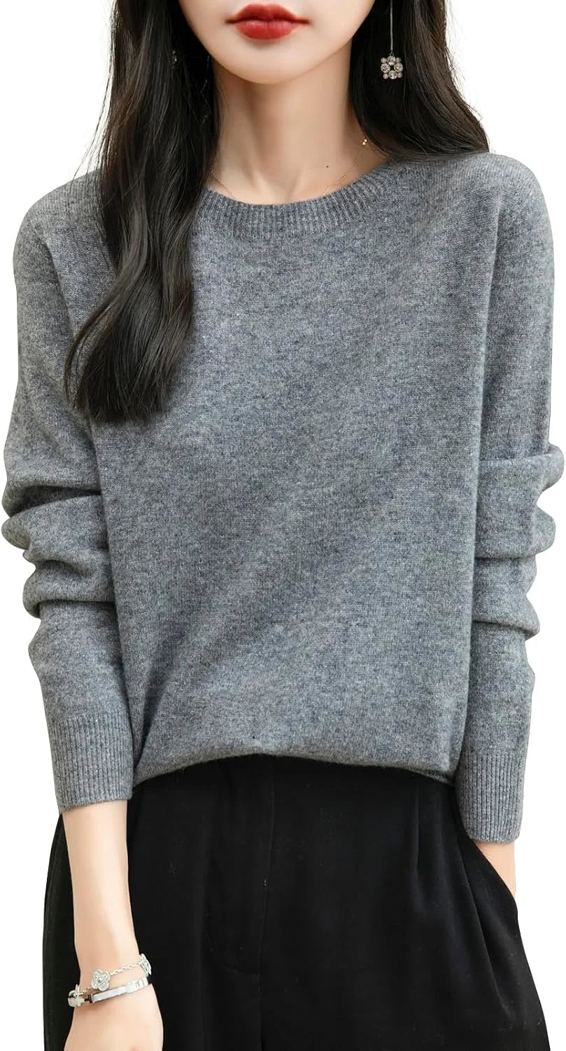 Chanyarn Women's 100% Merino Wool 2025 Fall Winter First-Line Ready to Wear Long Sleeve Seamless Knit Crewneck Sweater