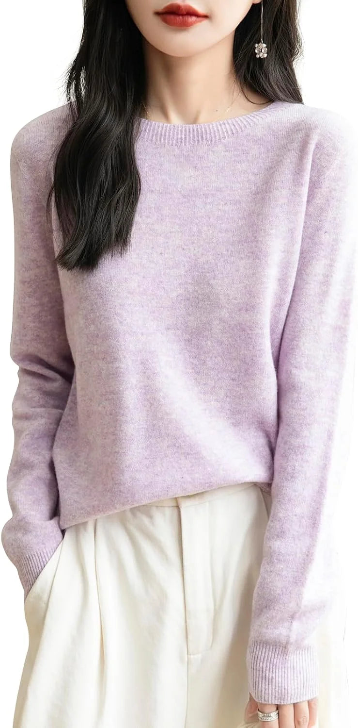 Chanyarn Women's 100% Merino Wool 2025 Fall Winter First-Line Ready to Wear Long Sleeve Seamless Knit Crewneck Sweater