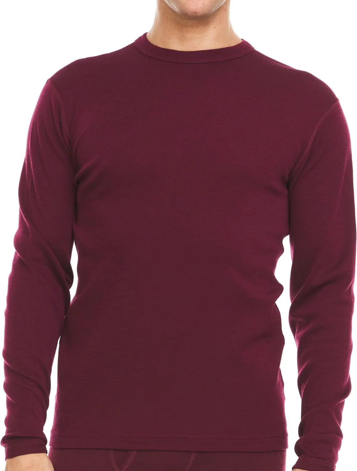 100% Merino Wool - Men's Long Sleeve Crew Shirt - Thermal Base Layer