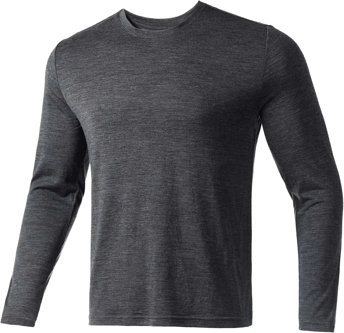 100% Merino Wool Base Layer for Men Long Sleeve Crew Neck Thermal Shirt