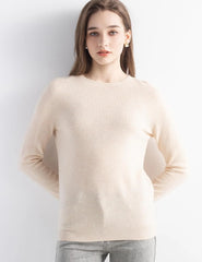 Chanyarn Women's 100% Merino Wool 2025 Fall Winter First-Line Ready to Wear Long Sleeve Seamless Knit Crewneck Sweater