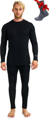 100% Merino Wool Base Layer Men Set - Thermal Underwear for Men Long Johns