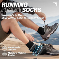 Anlisim Merino Wool Ankle Running Hiking Socks for Women and Men