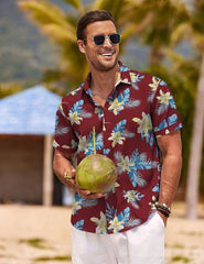 COOFANDY Men's Linen Shirts Short Sleeve Casual Shirts Button Down Shirt for Men Beach Summer Wedding Shirt