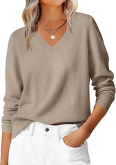 ANRABESS Women’s Fall Long Sleeve V Neck Light Sweaters