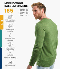 100% Merino Wool Base Layer Mens - Long Sleeve Thermal Shirts with Socks