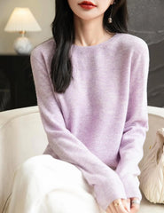 Chanyarn Women's 100% Merino Wool 2025 Fall Winter First-Line Ready to Wear Long Sleeve Seamless Knit Crewneck Sweater