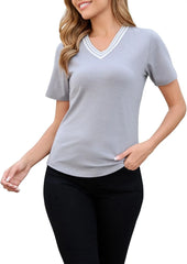 Merino Wool Tops for Women, Short Sleeve Casual and Workout Shirts