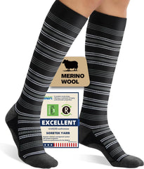 Merino Wool Compression Socks for Women Men 15-20 mmHg for flying