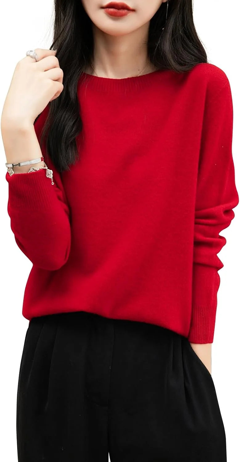 Chanyarn Women's 100% Merino Wool 2025 Fall Winter First-Line Ready to Wear Long Sleeve Seamless Knit Crewneck Sweater