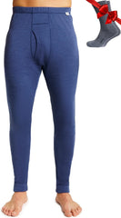 100% Merino Wool Base Layer Mens Pants - Thermal Underwear Long Johns