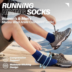 Anlisim Merino Wool Ankle Running Hiking Socks for Women and Men