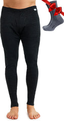 100% Merino Wool Base Layer Mens Pants - Thermal Underwear Long Johns