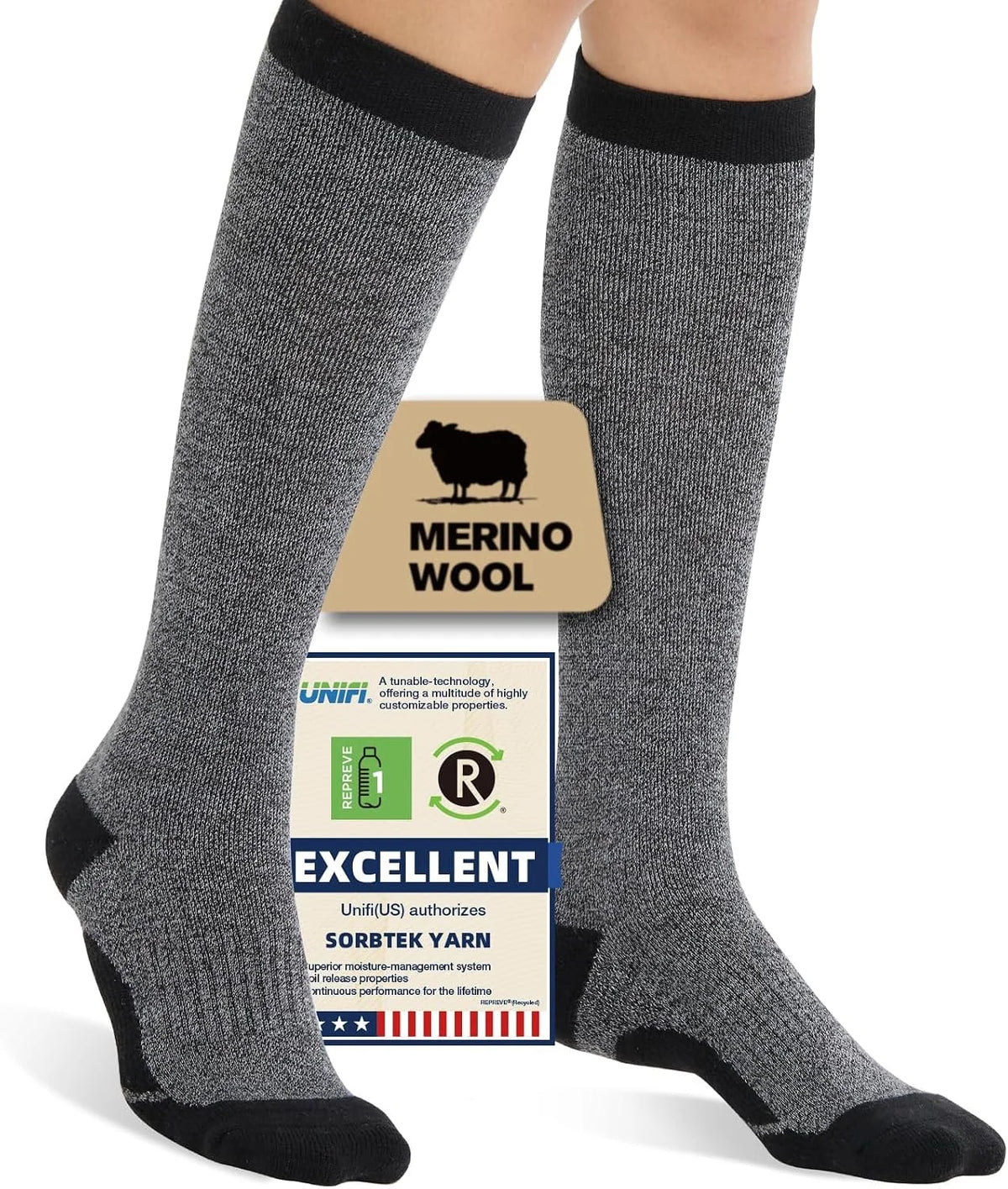 Merino Wool Compression Socks for Women Men 15-20 mmHg for flying
