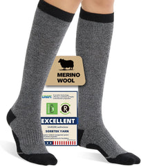 Merino Wool Compression Socks for Women Men 15-20 mmHg for flying
