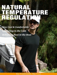 Merino Protect 100% Merino Wool T Shirts for Men Odor Resistance Base Layer Hiking Travel T-Shirt Soft Undershirt
