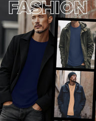 3 Pack Mens Thermal Shirts | Long Sleeve Sweatshirt, Crew Neck, Thermal Tops, Thick, Pullover, Basic, Casual, Warm, Winter Shirts