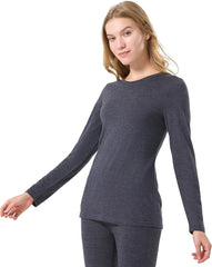 100% Merino Wool Base Layer Women Soft Thermal Long Sleeve Everyday Shirt