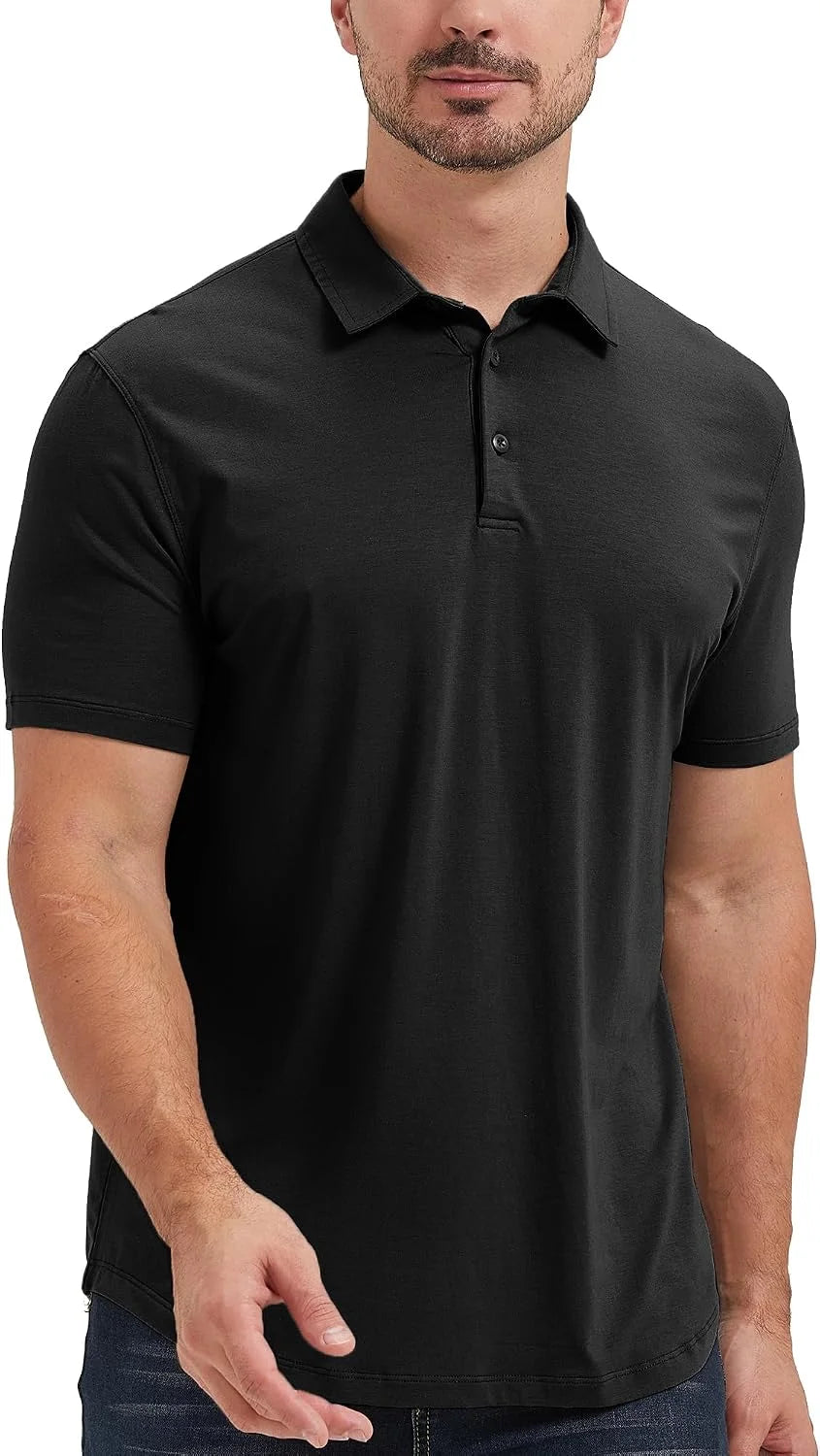 netdraw Men's Ultra Soft Bamboo Viscose Polo Curved Hem S-3XL