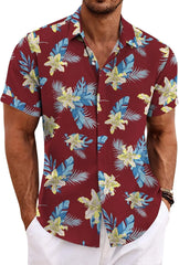 COOFANDY Men's Linen Shirts Short Sleeve Casual Shirts Button Down Shirt for Men Beach Summer Wedding Shirt