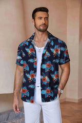 COOFANDY Men's Linen Shirts Short Sleeve Casual Shirts Button Down Shirt for Men Beach Summer Wedding Shirt