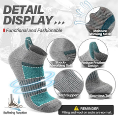 Anlisim Merino Wool Ankle Running Hiking Socks for Women and Men
