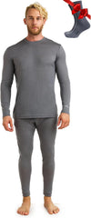 100% Merino Wool Base Layer Men Set - Thermal Underwear for Men Long Johns