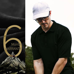 Merino Protect 100% Merino Wool Polo Shirts Mens Anti-Odor Short Sleeve Moisture Wicking Base Layer for Travel