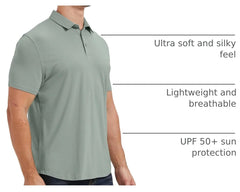 netdraw Men's Ultra Soft Bamboo Viscose Polo Curved Hem S-3XL