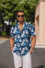 COOFANDY Men's Linen Shirts Short Sleeve Casual Shirts Button Down Shirt for Men Beach Summer Wedding Shirt