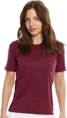100% Merino Wool Shirt Women - Short Sleeve Tee Base Layer Top Undershirt