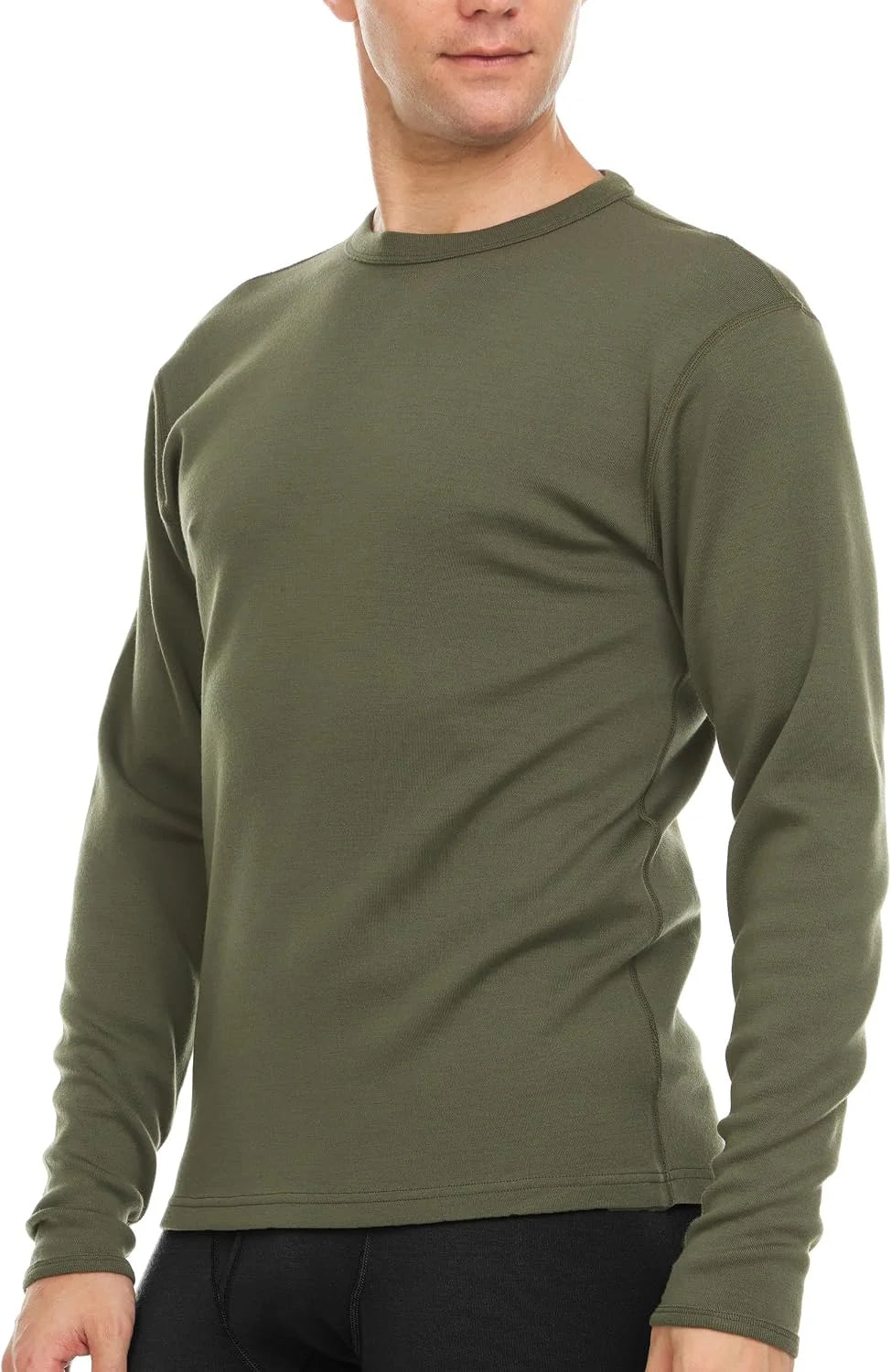 100% Merino Wool - Men's Long Sleeve Crew Shirt - Thermal Base Layer