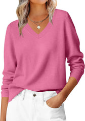 ANRABESS Women’s Fall Long Sleeve V Neck Light Sweaters