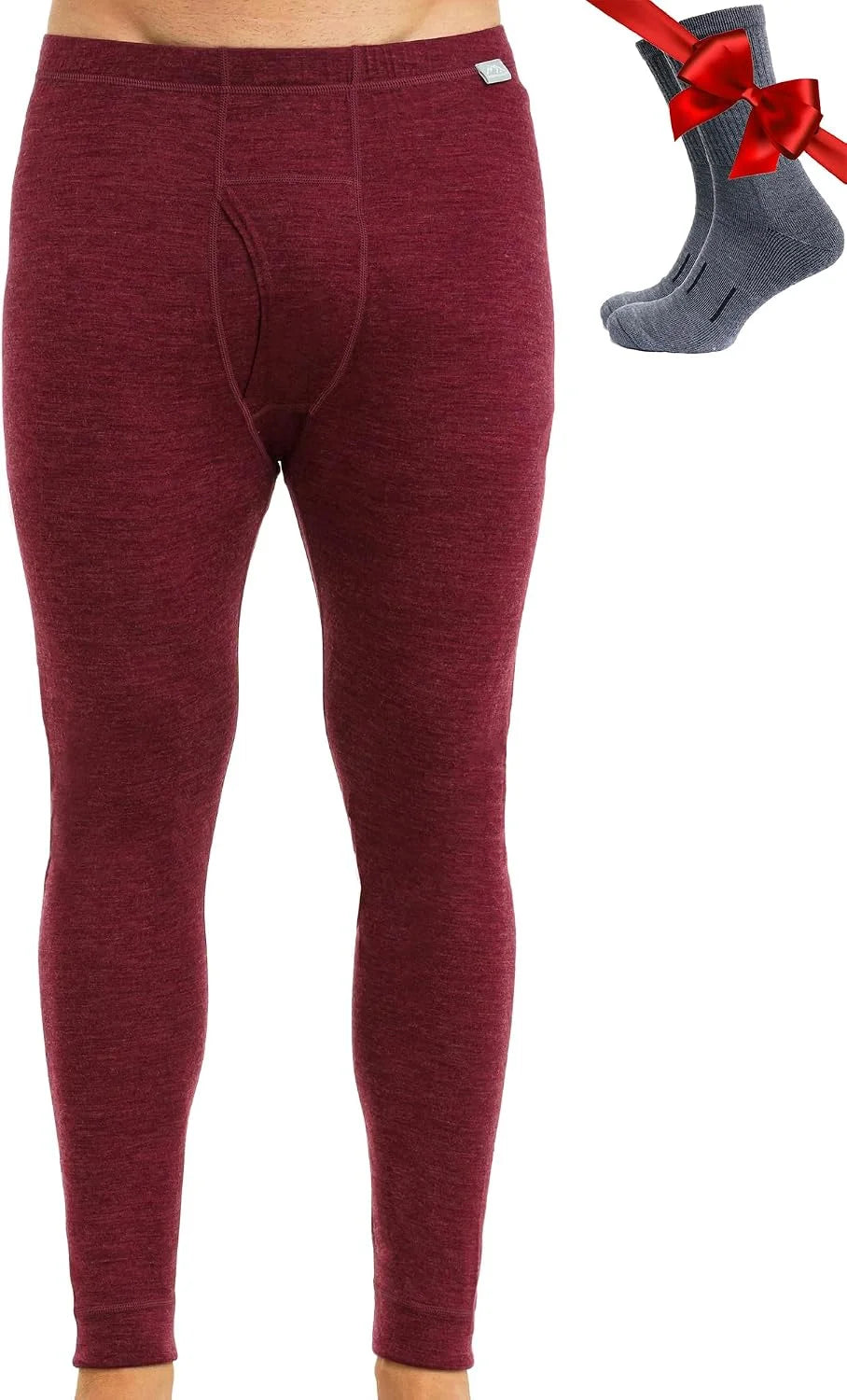 100% Merino Wool Base Layer Mens Pants - Thermal Underwear Long Johns