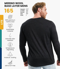 100% Merino Wool Base Layer Mens - Long Sleeve Thermal Shirts with Socks