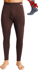 100% Merino Wool Base Layer Mens Pants - Thermal Underwear Long Johns
