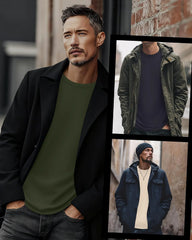 3 Pack Mens Long Sleeve Thermal Shirts Crew Neck Tops