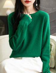 Chanyarn Women's 100% Merino Wool 2025 Fall Winter First-Line Ready to Wear Long Sleeve Seamless Knit Crewneck Sweater