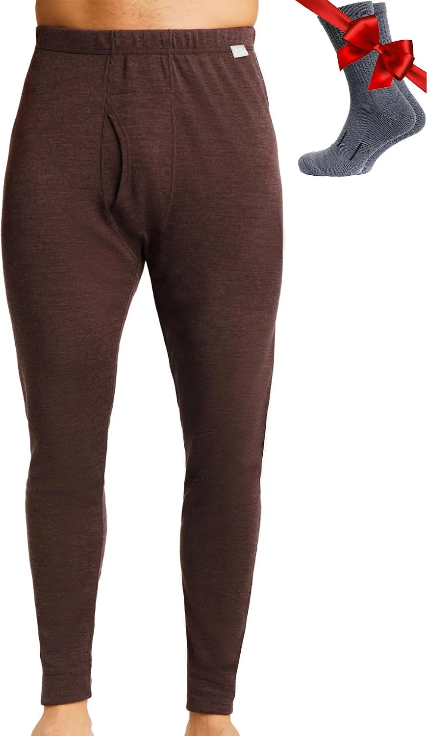100% Merino Wool Base Layer Mens Pants - Thermal Underwear Long Johns