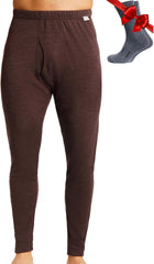 100% Merino Wool Base Layer Mens Pants - Thermal Underwear Long Johns